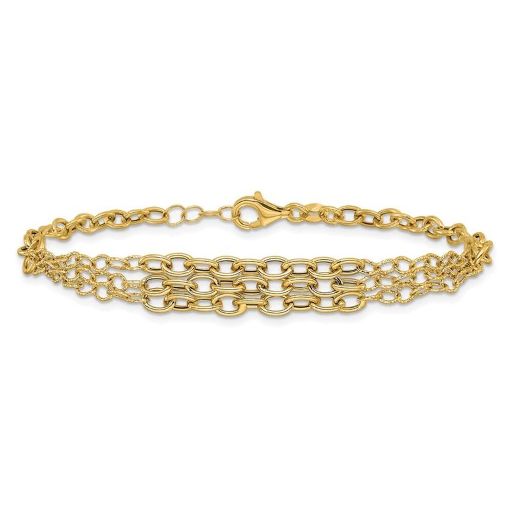Kazi Luxury 14k Yellow Gold & Textured 3 Layer Fa… - image 3